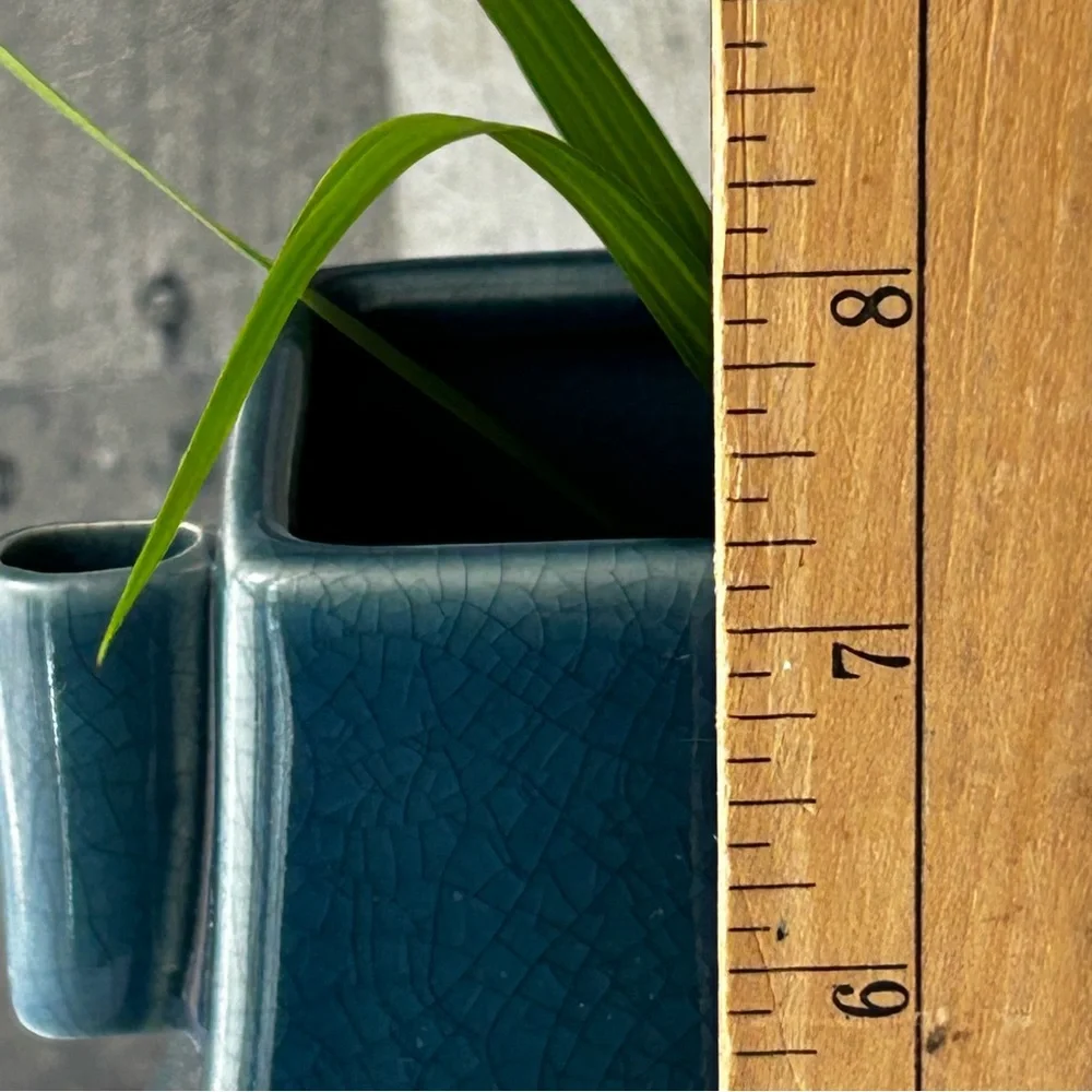🌴 Elegant West Elm One-of-a-Kind Rare Serene Jade Blue Ceramic Vase